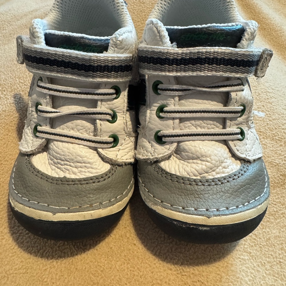 Stride-rite toddler extra wide White and Gray Shoes